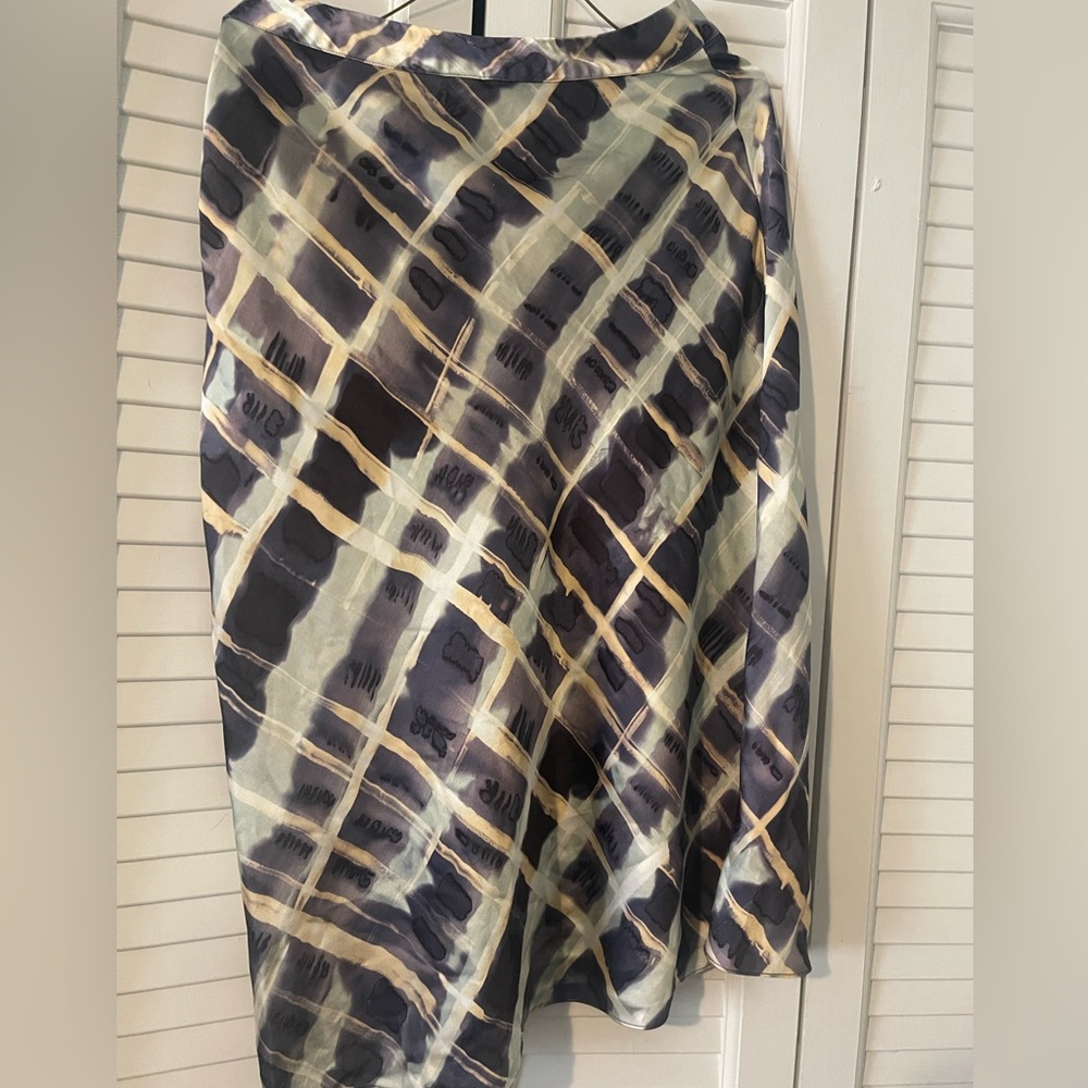 H&M Black, Green and Gray Asymmetrical Pencil Skirt